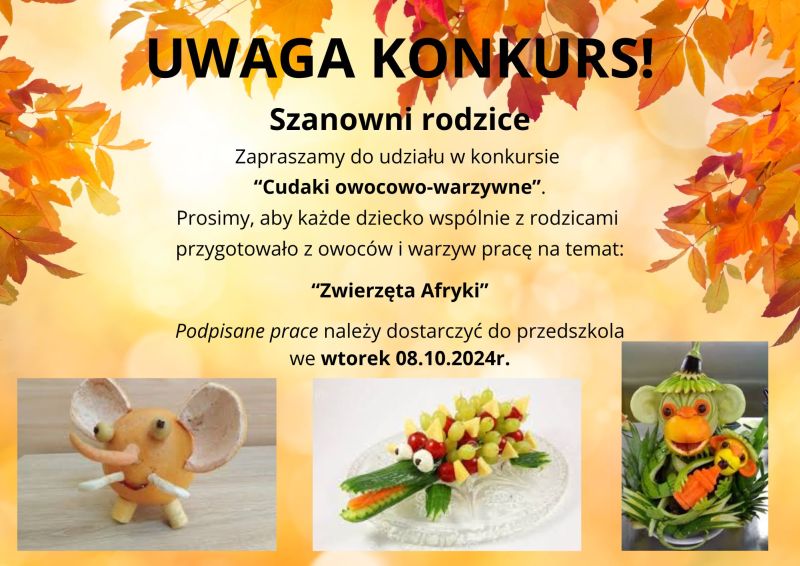 Plakat zapraszający do udziału w konkursie